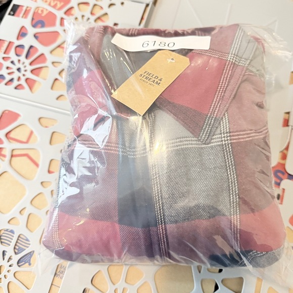 Field & Stream Fleece Lined Plaid Shirt‎ Jacket Mens Large Red Plaid New - Picture 11 of 11